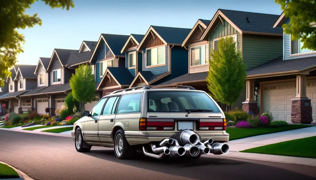 Station Wagon with enhanced exhaust system